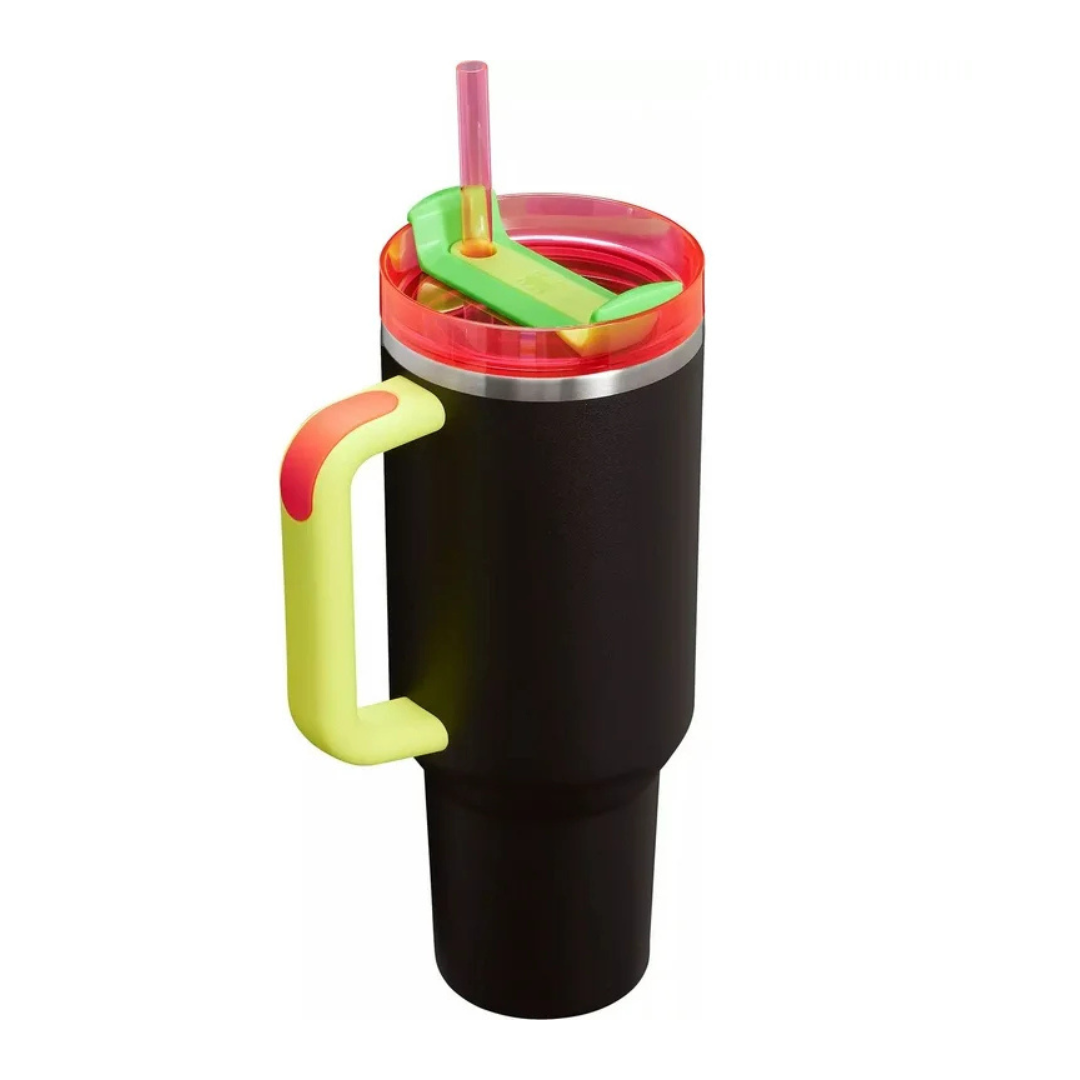 Spring Fling Collection - Neon White & Black Stanley Cup 40oz