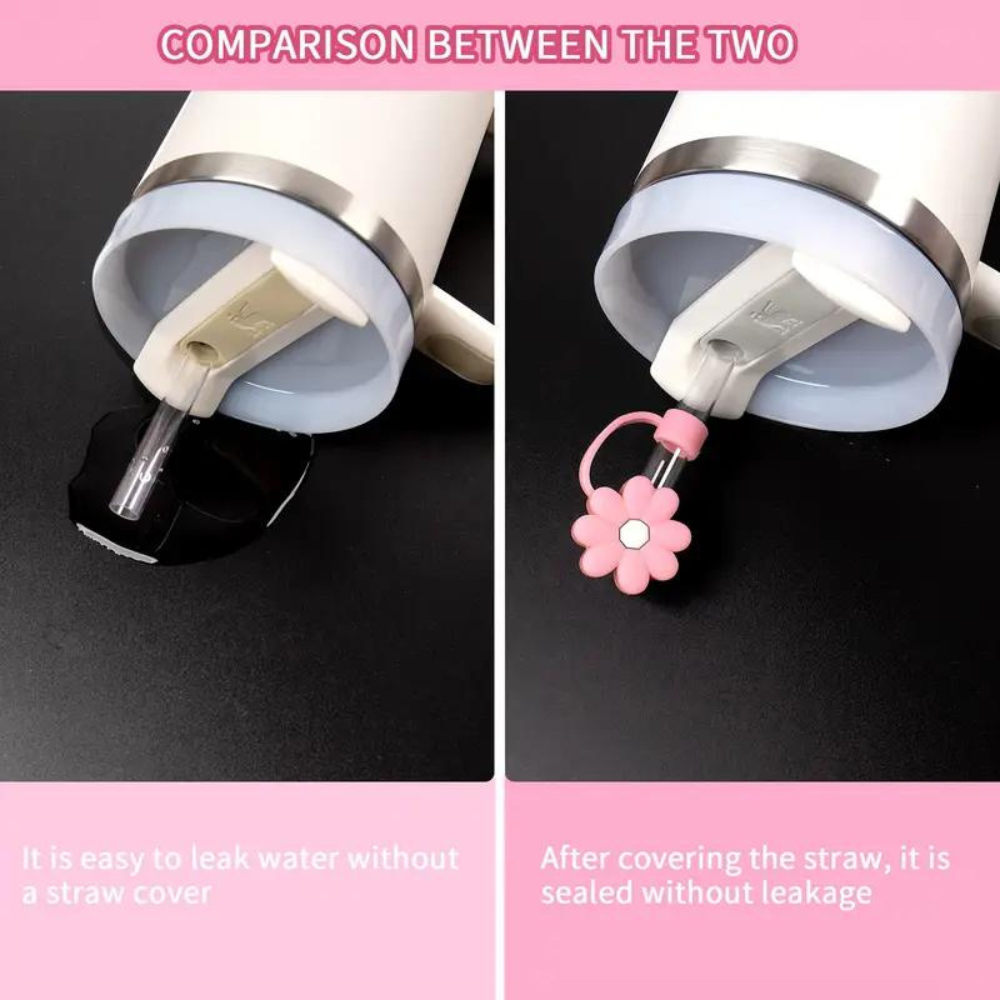 3 Pcs Stanley Tumbler Flower Silicon Straw Cover